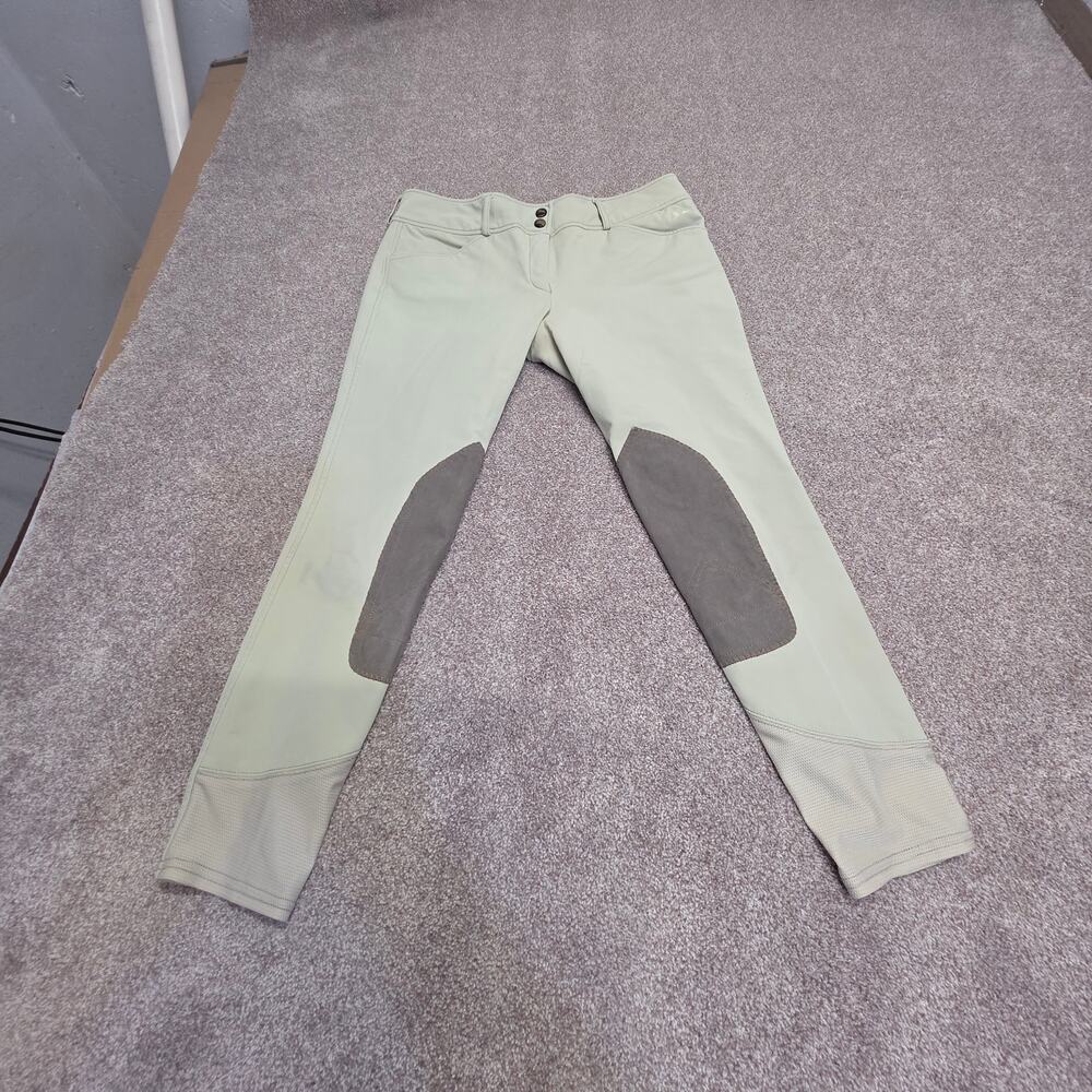 Women’s Sage Green Riding Breeches Pants with Knee Patches